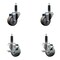 Service Caster 3'' SS Gray Poly Wheel Swivel 1'' Expanding Stem Caster Set 2 Brakes, 4PK SCC-SSEX20S314-PPUB-2-TLB-2-1 - alternate 1